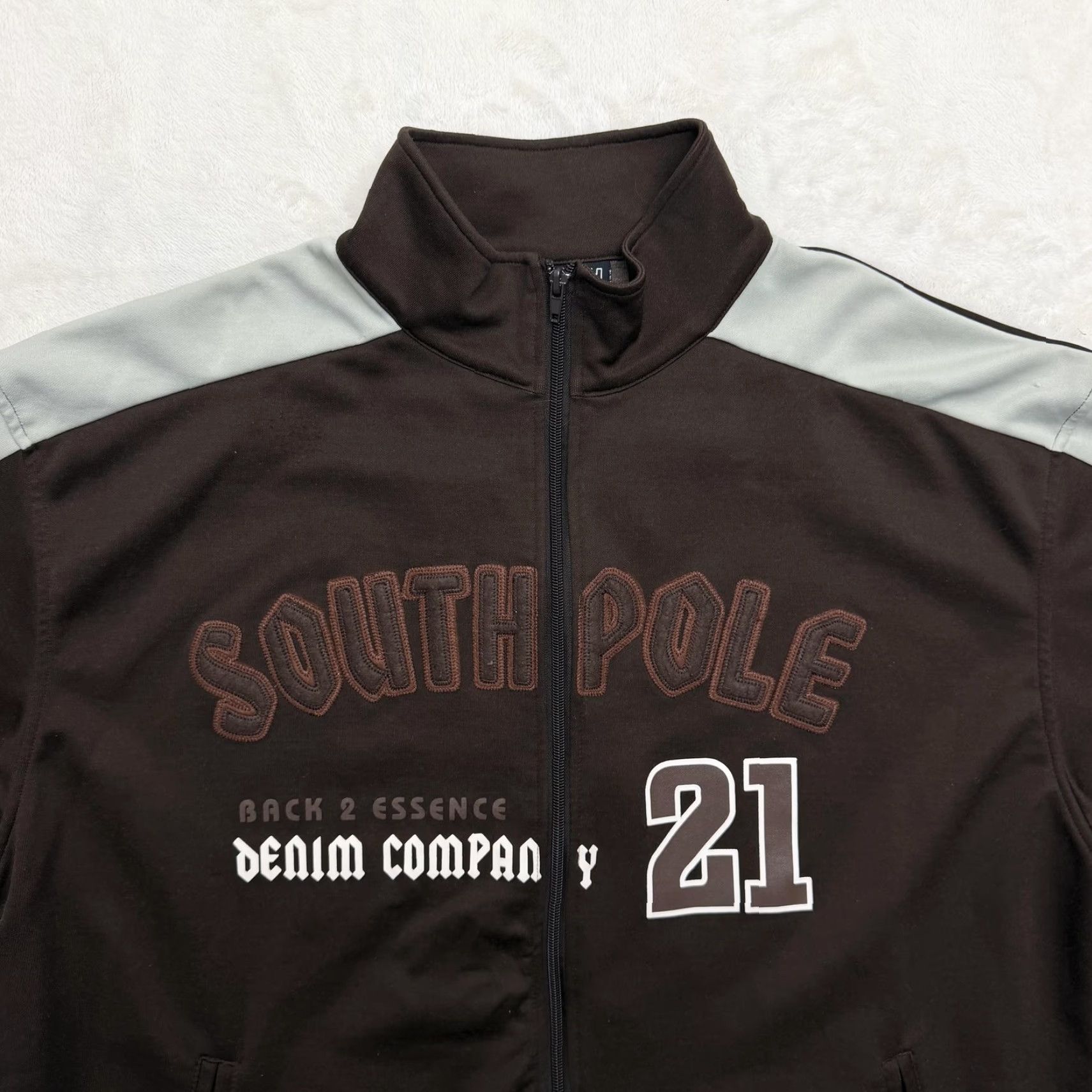 Southpole South Pole Track Jacket Men XL Brown Colorblock Full Zip with Pockets Athletic Size US XL / EU 56 / 4 - 2 Thumbnail