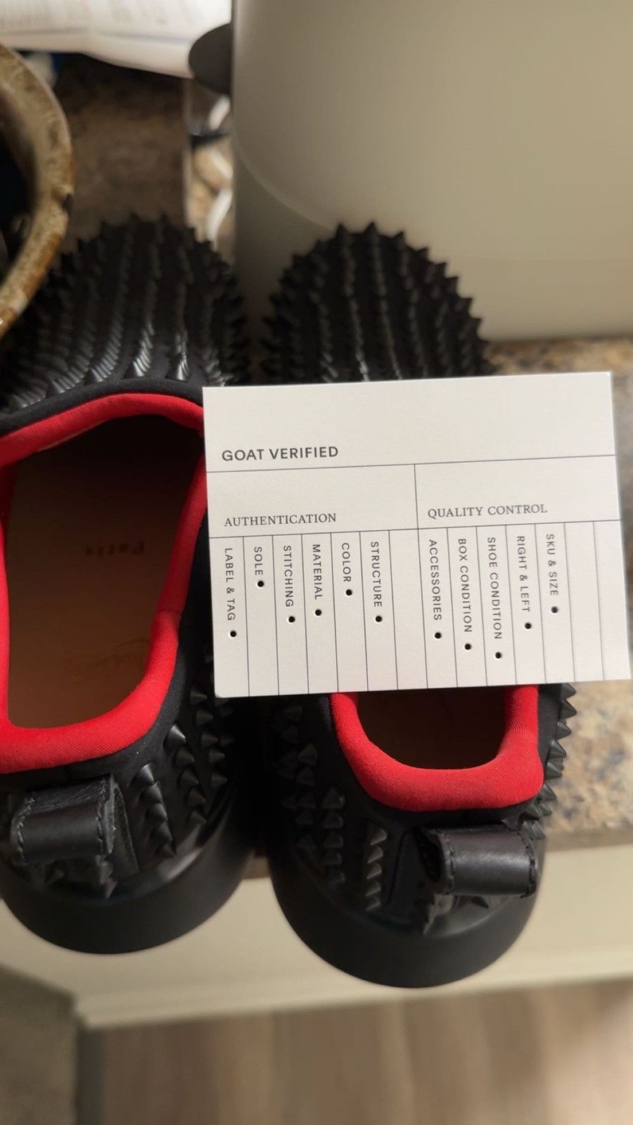 Christian Louboutin *BARELY WORN* Christian Louboutin Red-Bottom Spike-Sock 30 Size US 8 / EU 41 - 2 Thumbnail