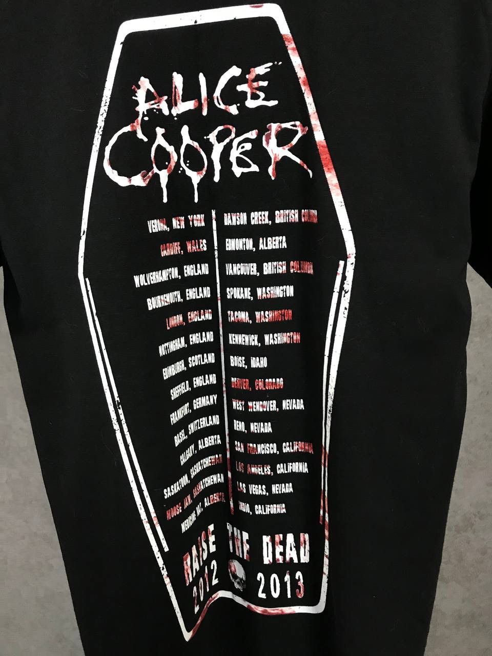 Band Tees Alice Cooper 2013 rock band tour tee Size US M / EU 48-50 / 2 - 6 Thumbnail