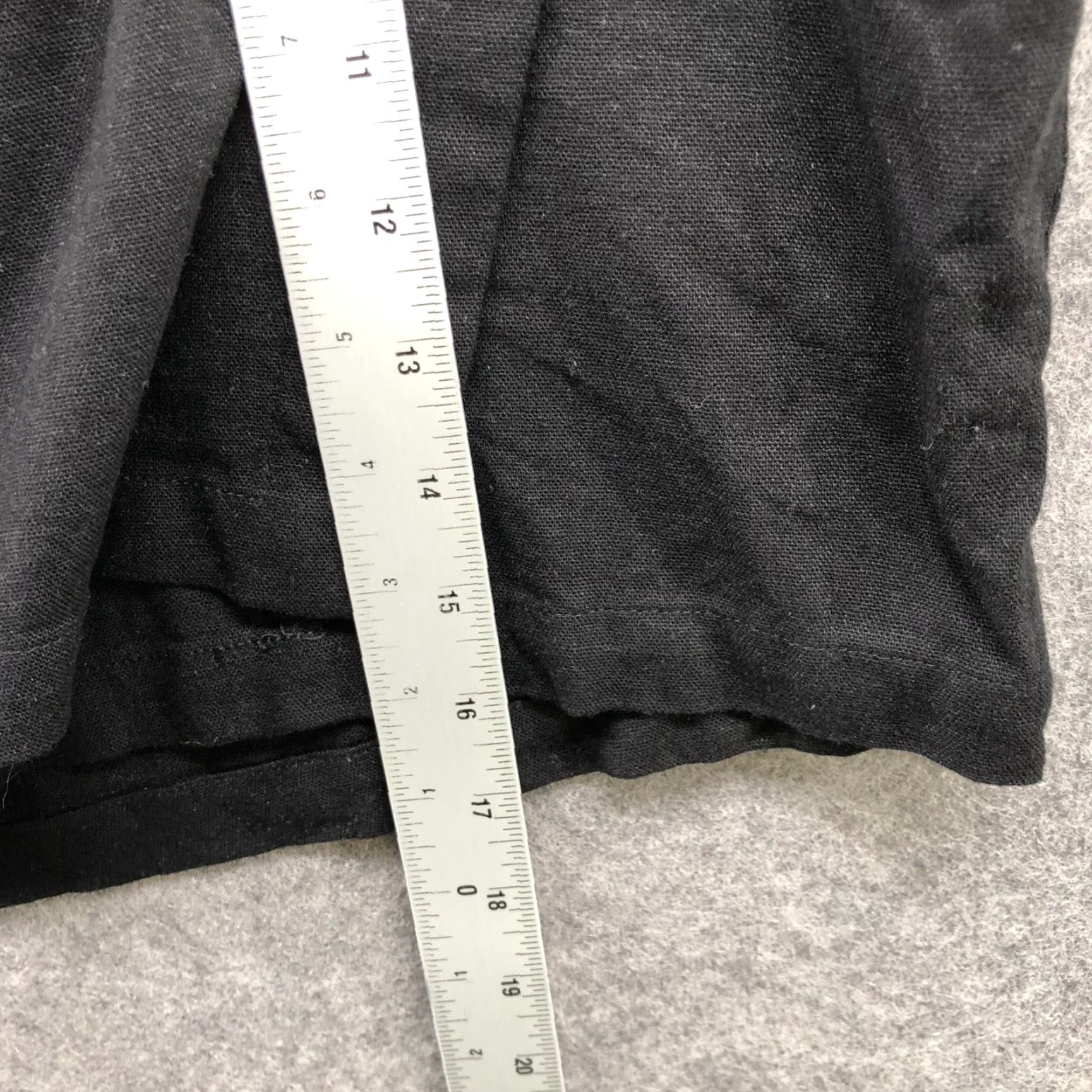 Vintage Eloquii Skirt Womens 20 Black Wrap Skort Side Zip Asymmetric Linen Blend Size 42" / US 20 - 6 Thumbnail