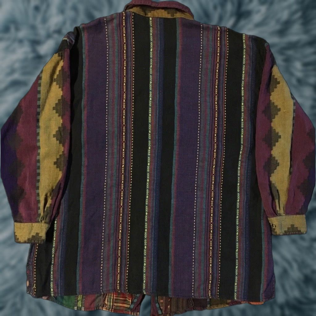 Vintage VINTAGE Aztec Patchwork Zip Shirt L Purple Cotton Women Button-Up Short Sleeve 80s 90s Grunge Vaporwave Abstract Art Surf Skate Built-In Size L / US 10 / IT 46 - 1 Thumbnail
