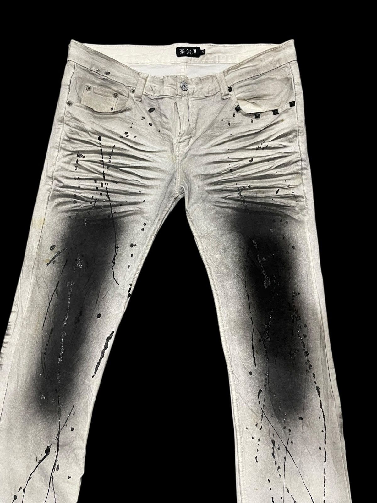 If Six Was Nine Flare K.U.I Punk Gothic Jeans Size US 34 / EU 50 - 2 Thumbnail
