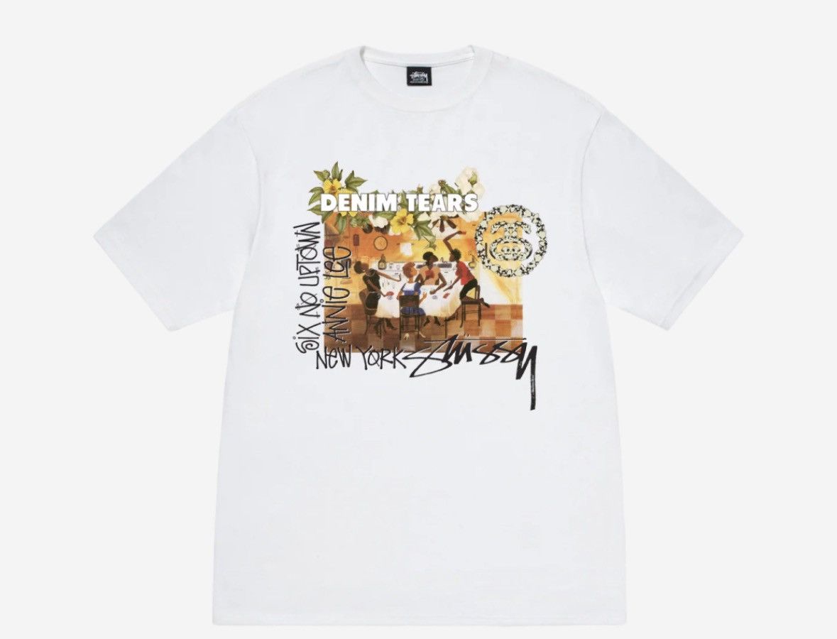 DENIM TEARS × Stussy Stussy x Denim Tears Annie Lee T-Shirt White Size US XXL / EU 58 / 5 - 2 Thumbnail