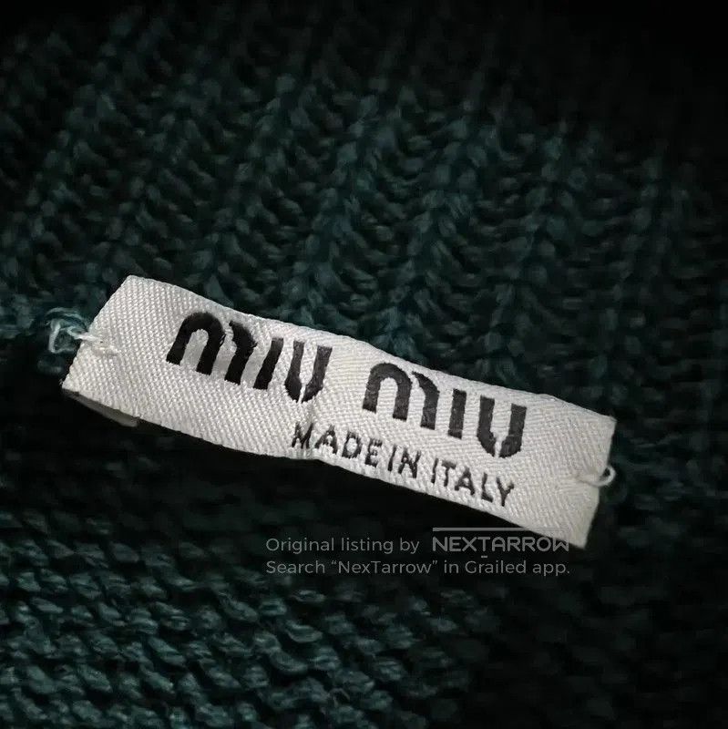Miu Miu Miu Miu Green Wool Long Sleeve Sweater . Size XXS / US 00 / IT 34 - 2 Thumbnail