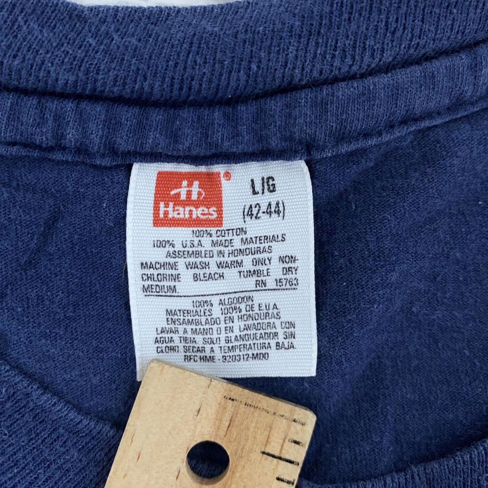 Hanes Vintage Hanes Pocket Shirt Mens M Crewneck Cotton Tee Dark Blue Size US M / EU 48-50 / 2 - 7 Thumbnail