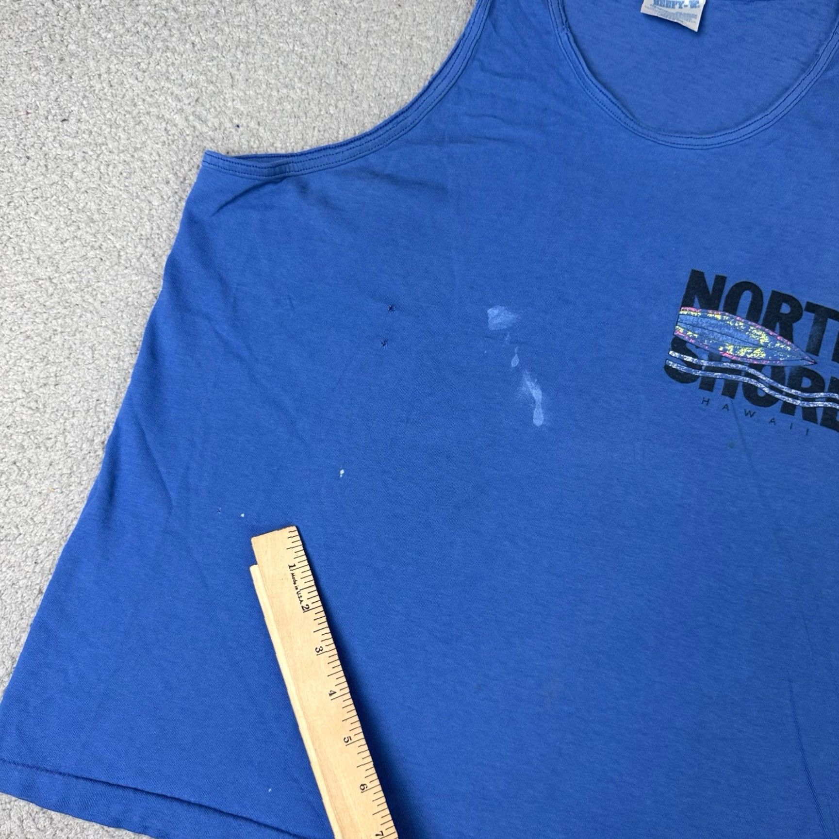 Hanes VINTAGE North Shore Tank Top Mens Large Blue USA Hawaii Surfing Rare Hanes Shirt Size US L / EU 52-54 / 3 - 7 Thumbnail
