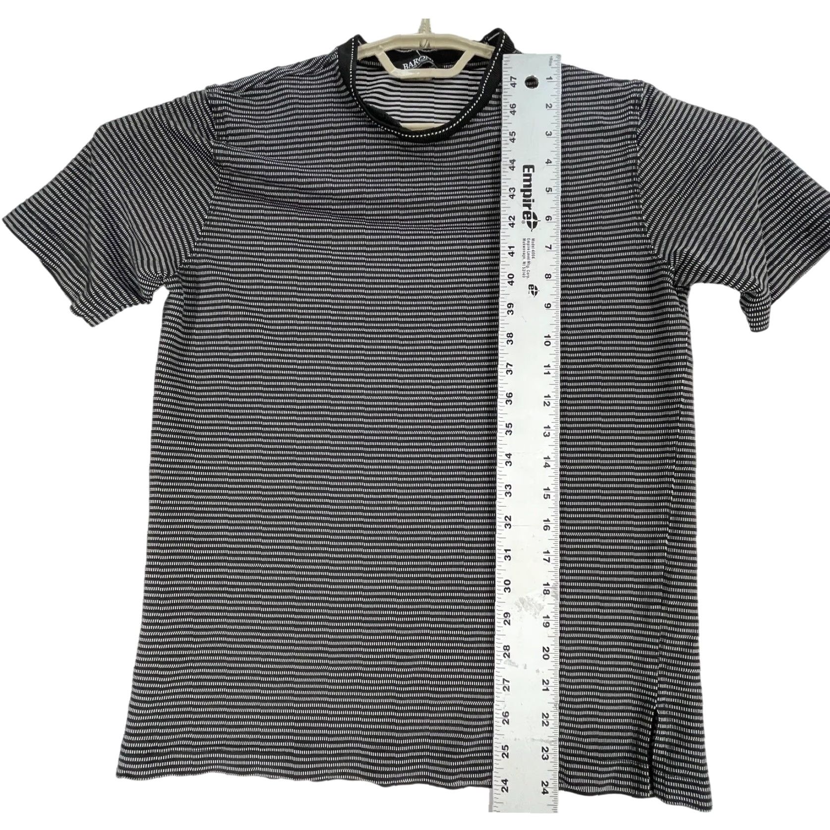 Vintage Baroni Shirt Men Size S Black Gray Striped Minimalist Quiet Luxury T-Shirt Regular Short Sleeve Round Neck Vintage No Size US S / EU 44-46 / 1 - 6 Thumbnail