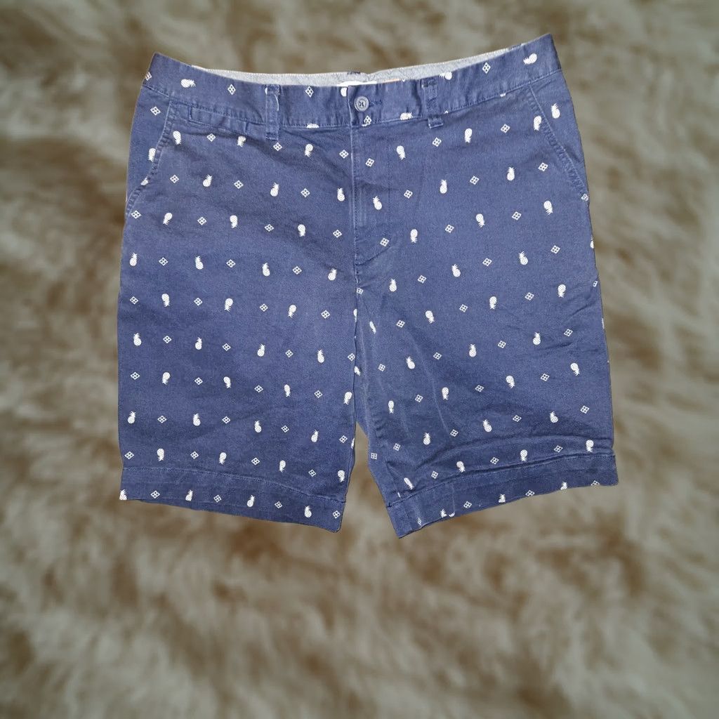 Vintage Le Tigre Chino Shorts Men's 36 Blue AOP Mid Rise Casual Workwear Preppy 10in Inseam Stretch Pockets SL Size US 36 / EU 52 - 1 Thumbnail