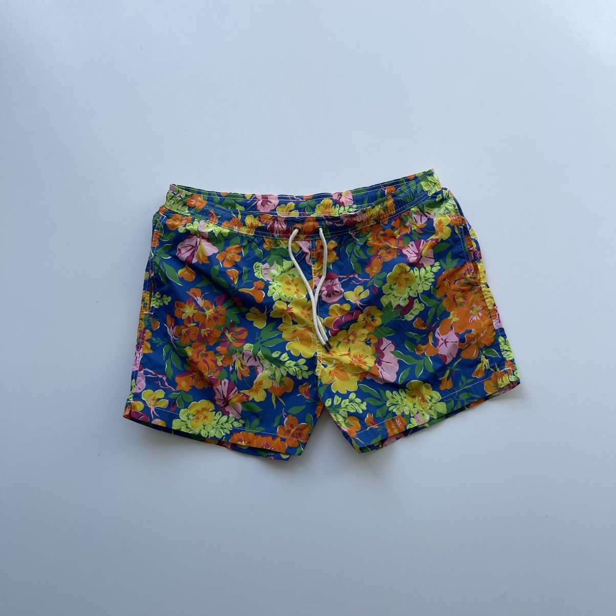 Polo Ralph Lauren × Ralph Lauren × Vintage Polo Ralph Lauren Vintage Nylon Flowers Printed Swim Shorts Size US 38 / EU 54 - 1 Thumbnail