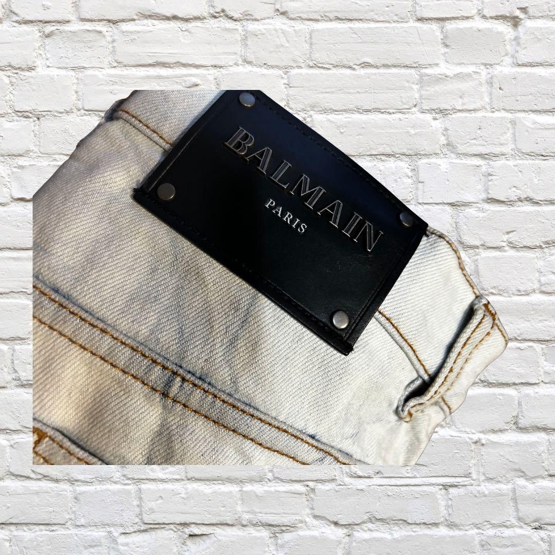 Balmain BALMAIN Biker Denim Pants Blue 30 Size US 33 - 2 Thumbnail