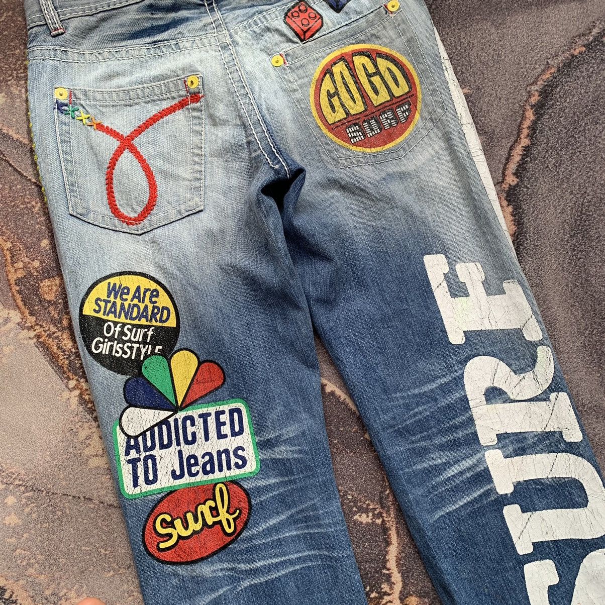 Japanese Brand × Vintage Blue Moon Blue Distressed Jeans Size US 29 - 7 Thumbnail