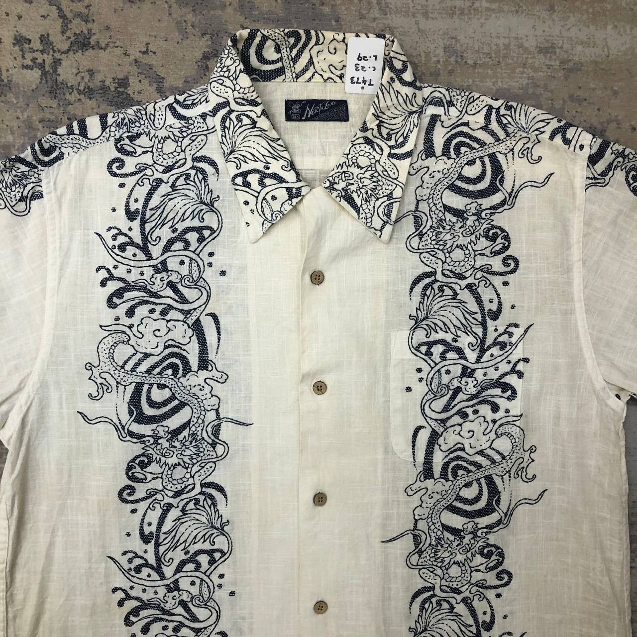 Japanese Brand T473 VTG JAPAN BAMBOO BUTTON DRAGON TATTOO BOWLING SHIRTS Size US L / EU 52-54 / 3 - 4 Thumbnail