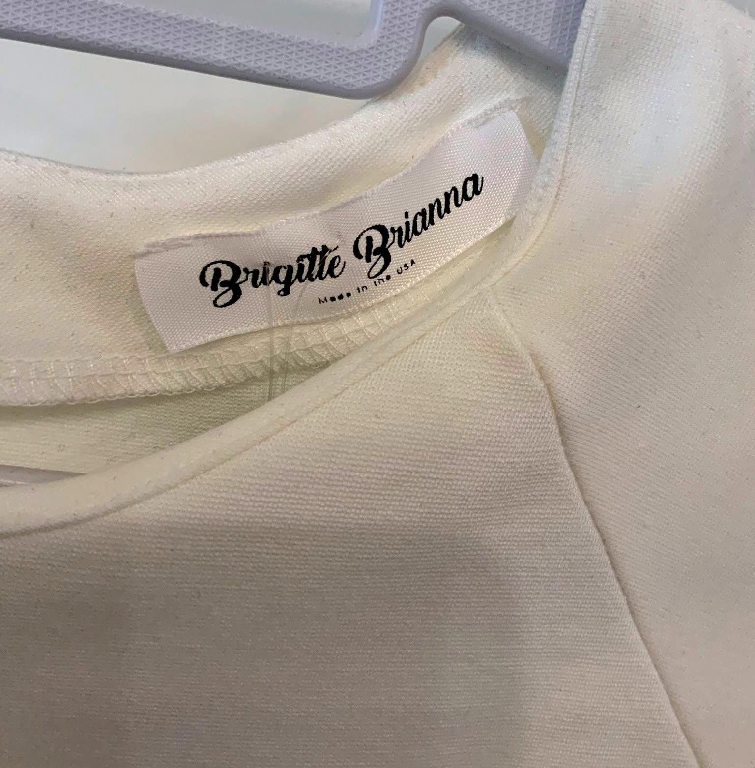Designer Elegant White Dress by Brigitte Brianna,size L Size L / US 10 / IT 46 - 3 Thumbnail