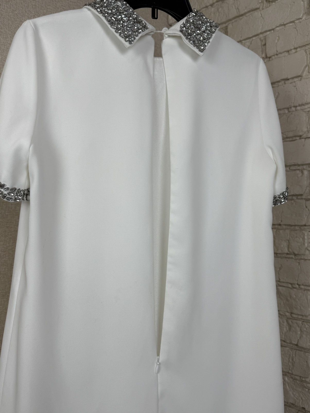 Miu Miu Miu Miu White Mini Dress Crystal Embellished Collar Cuffs Size M / US 6-8 / IT 42-44 - 15 Thumbnail