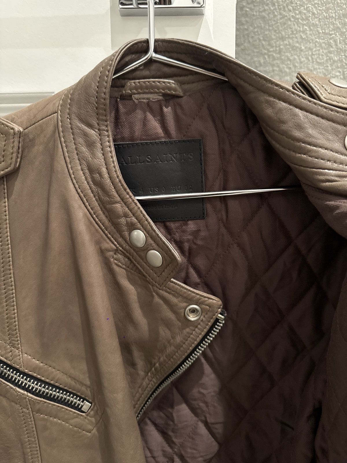 Allsaints AllSaints brown Atkinson biker leather jacket Size XS / US 0-2 / IT 36-38 - 3 Thumbnail