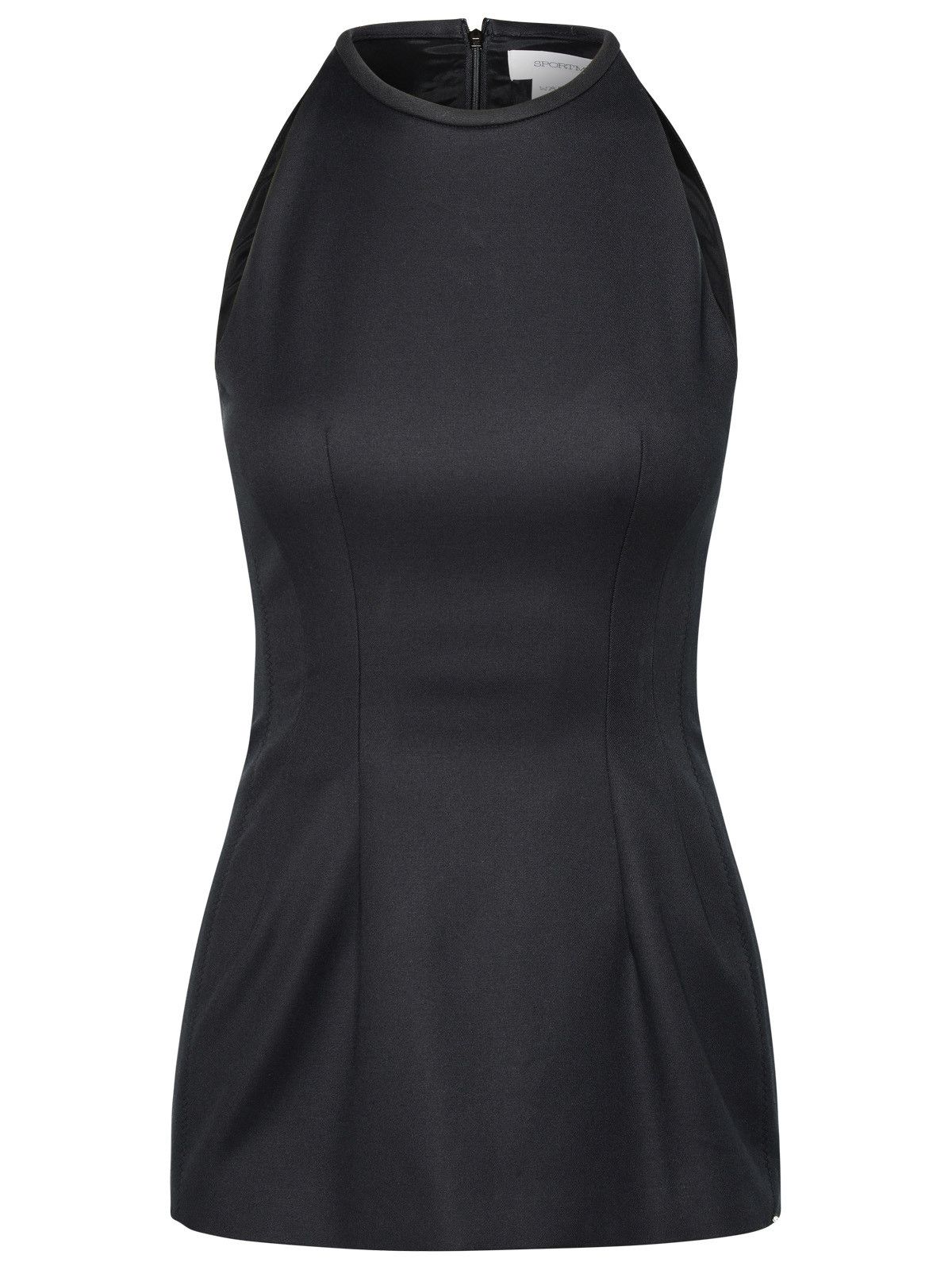 image of Sportmax 'addi' Black Cotton Blend Top, Women's (Size Medium)