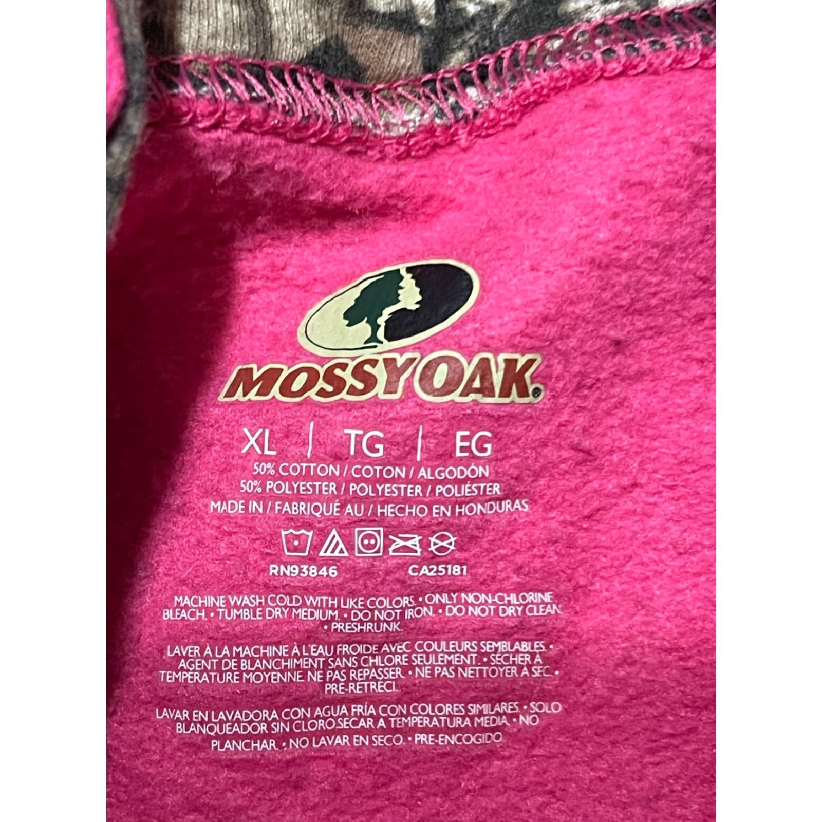 Vintage Mossy Oak Hoodie Women's XL Pink Pullover Drawstring Pocket Modern pullover Hoodie Womens XL Pink Mossy Oak Pocket Drawstring Size XL / US 12-14 / IT 48-50 - 7 Thumbnail