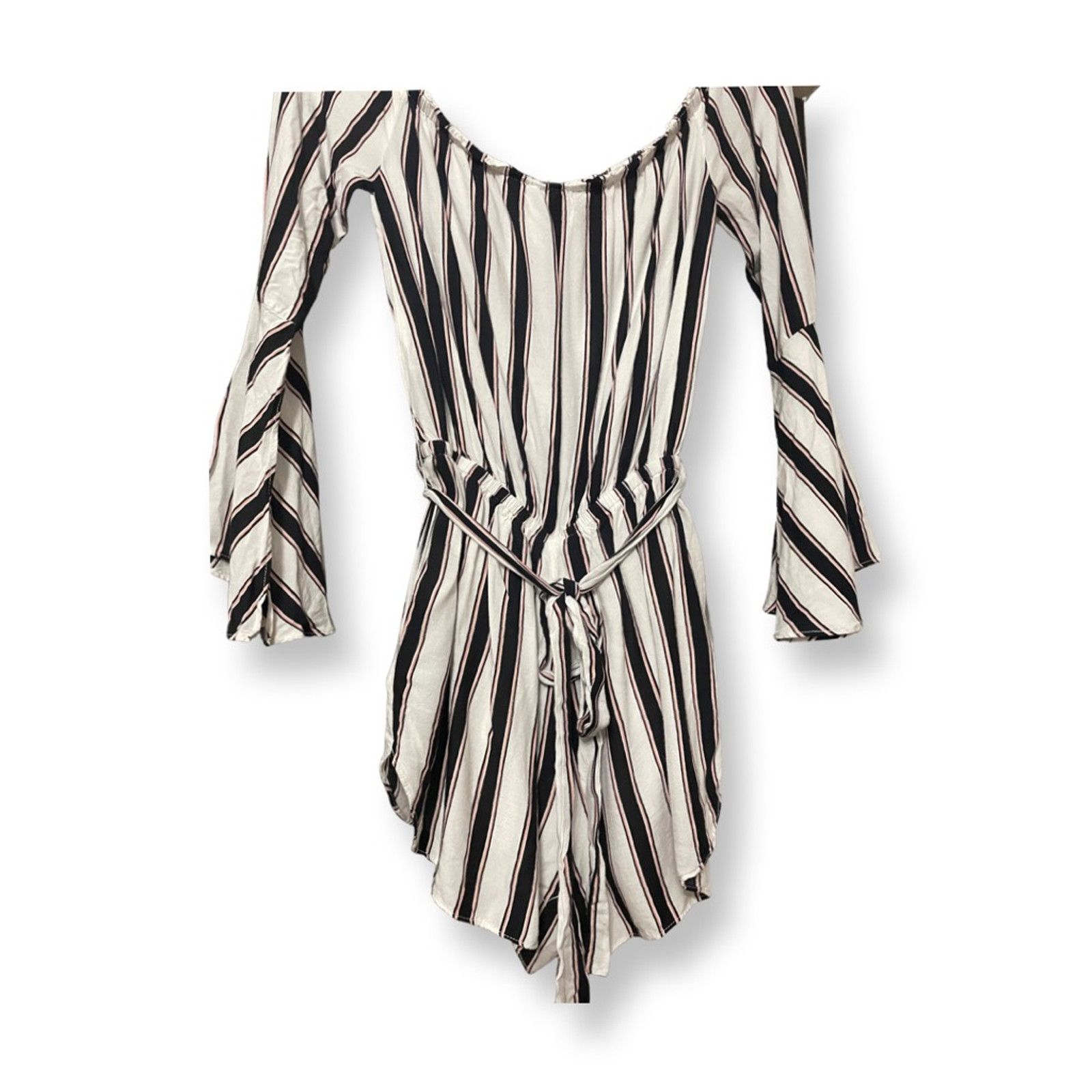 Other Lumiere Lined Romper Long Sleeve Striped White/Multicolor S Size 27" / US 4 / IT 40 - 3 Thumbnail