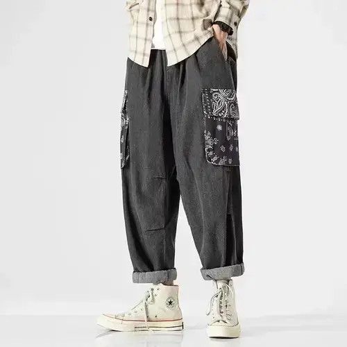 Japanese Brand 20AW Indigo Union Japan Black Denim Bandana Patchwork Pants Size US 32 / EU 48 - 3 Thumbnail