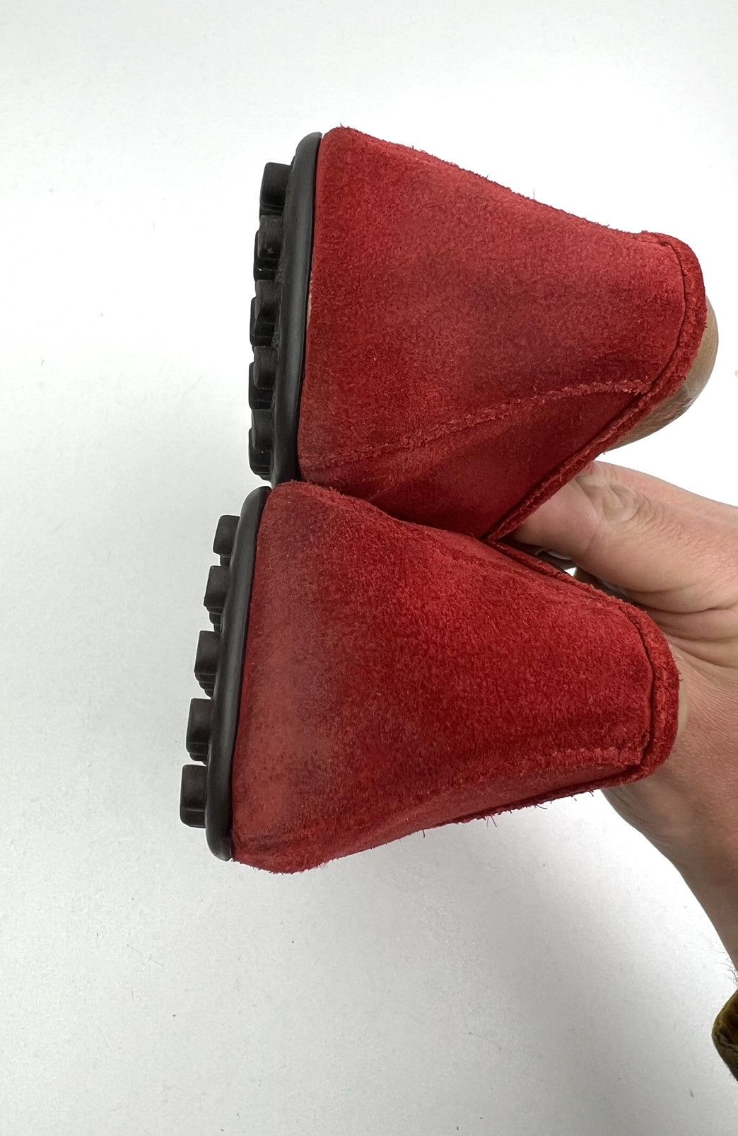 Gucci GUCCI Loafers Drivers Leather Shoes Web Stripe Red Men's Size US 8.5 / EU 41-42 - 11 Thumbnail