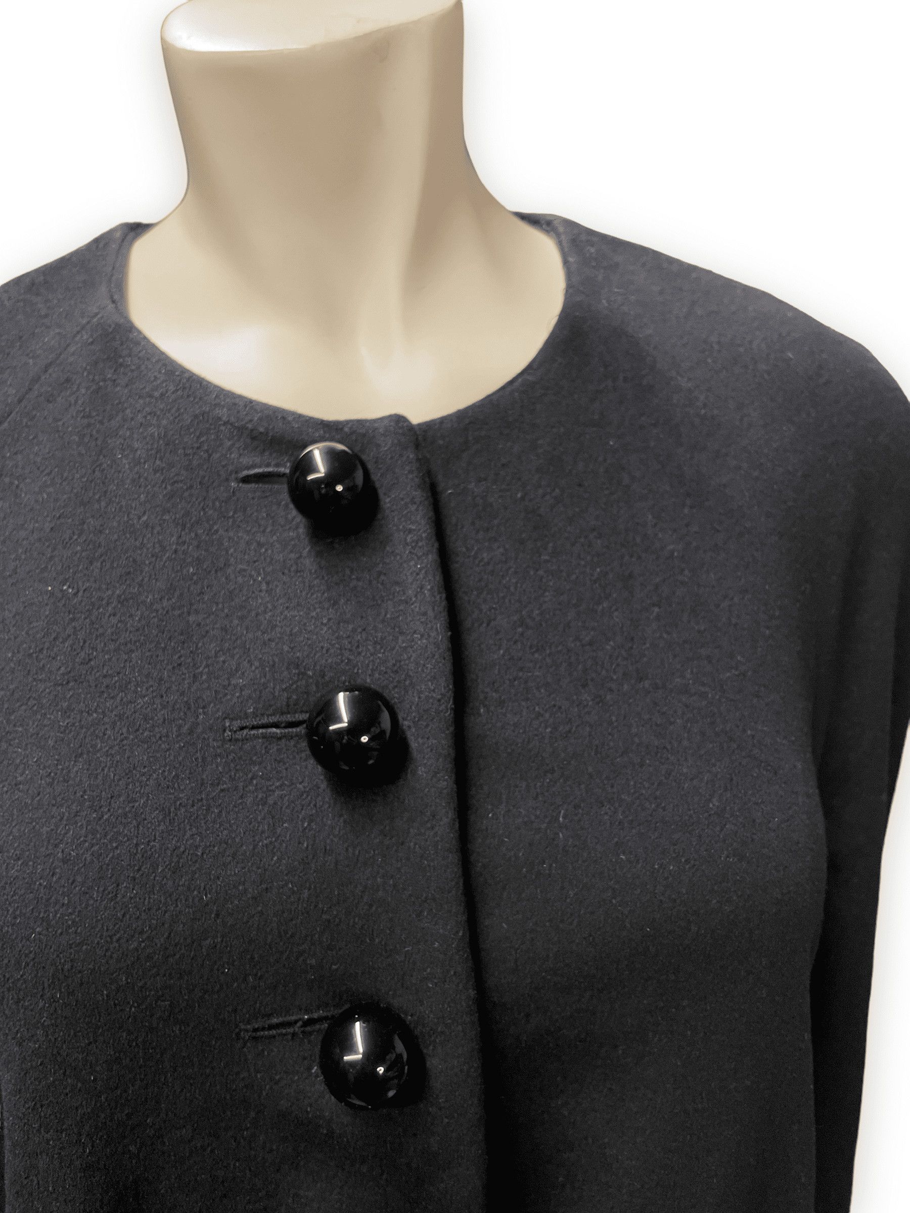 Moschino Moschino Couture! Black Wool Tiered Party Coat With Bauble Buttons Made In Italy Size M Size M / US 6-8 / IT 42-44 - 2 Thumbnail