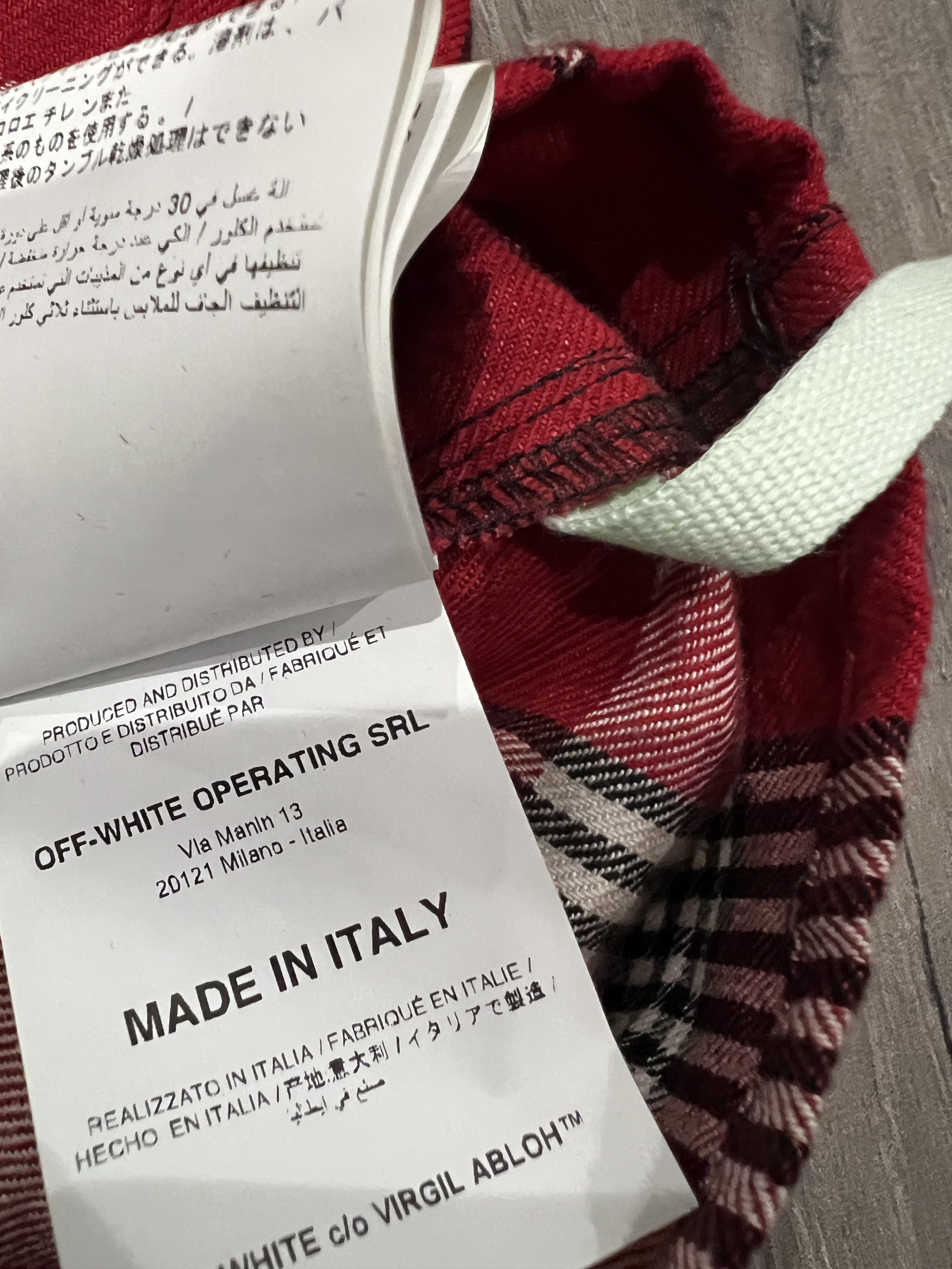 Off-White Skull Print 2019 Red Linen Checkered Jacket Size US XXL / EU 58 / 5 - 5 Thumbnail