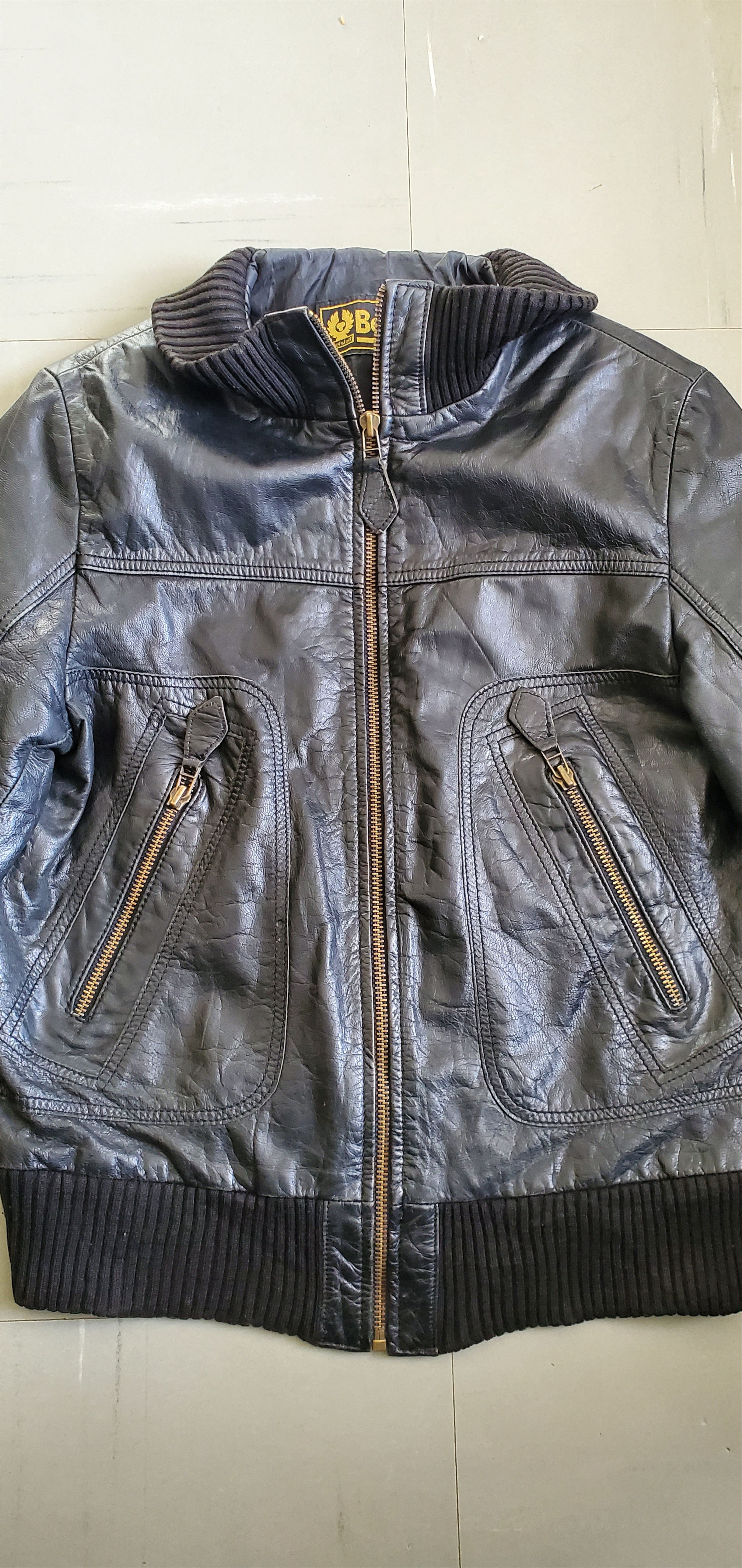 Belstaff BELSTAFF Black Leather Biker Jacket Size S / US 4 / IT 40 - 1 Thumbnail