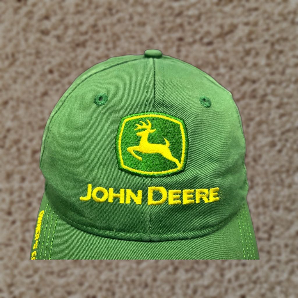 John Deere John Deere Hat Cap Snap Back Adult Green 100% Cotton Farm Equipment Agriculture Twill Adjustable Mens Outdoor Green Cap Snapback Hats Size ONE SIZE - 1 Thumbnail