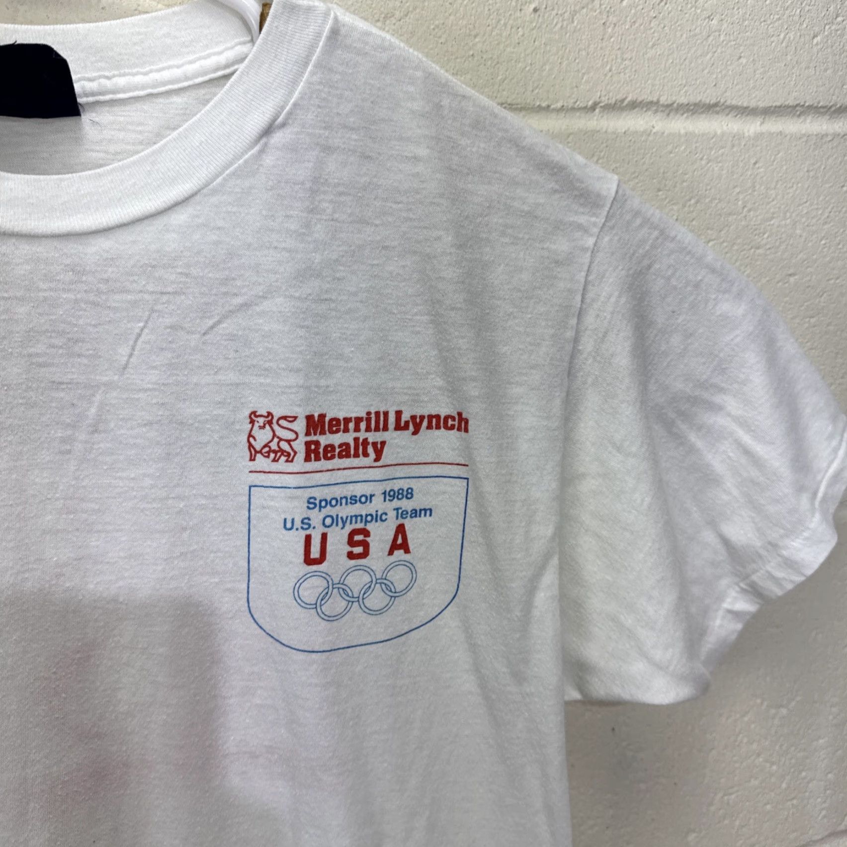 Vintage VINTAGE 1988 Merrill Lynch US Olympic Team T-Shirt Men Size Large White Graphic Print 80s Sports Size US L / EU 52-54 / 3 - 6 Thumbnail
