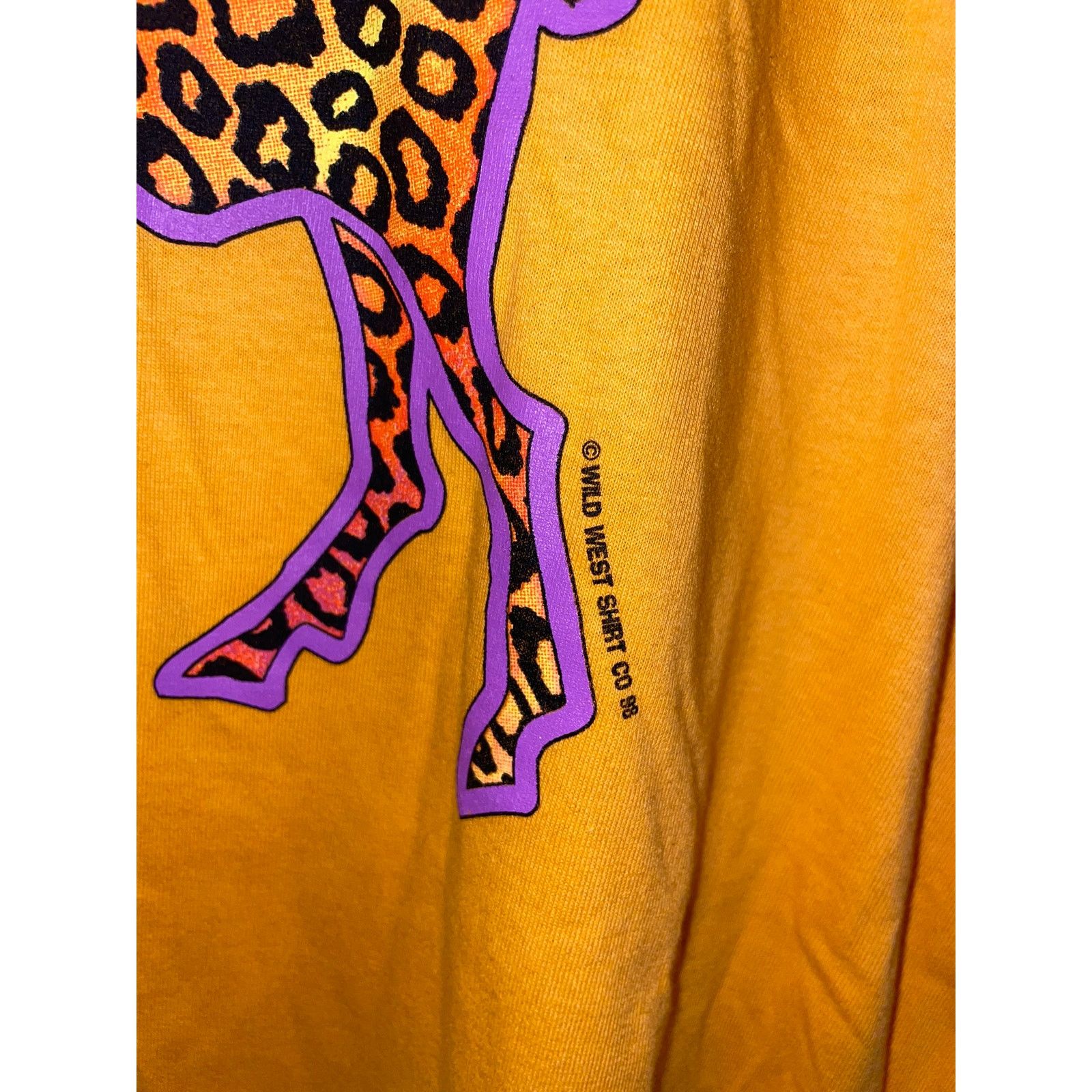 Jerzees 90s Yellowstone Park Moose Orange Animal Shirt 1990s Large Size US L / EU 52-54 / 3 - 4 Thumbnail