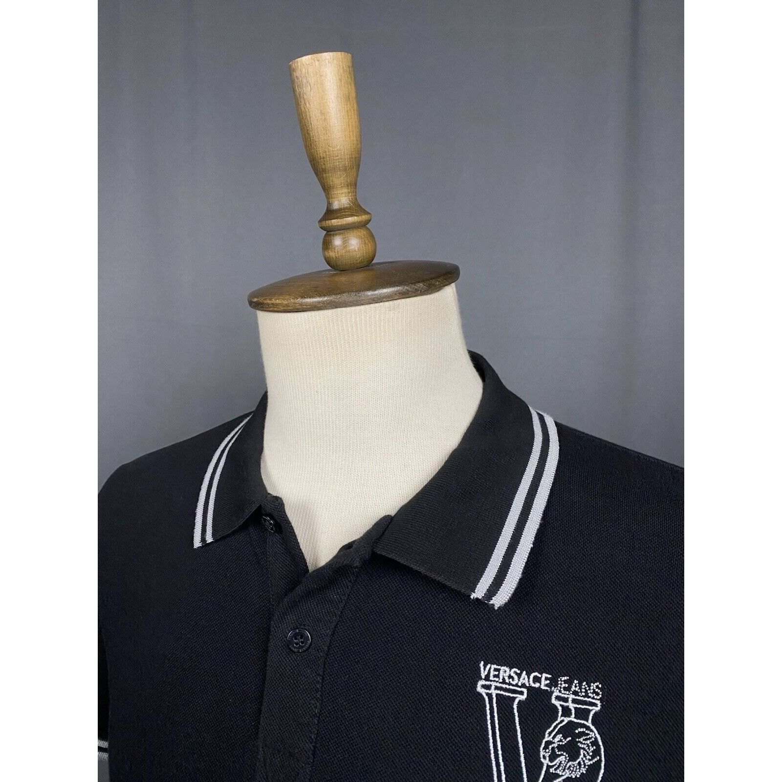 Versace Versace Big Logo Men's Black Polo T-Shirt Size 50 Size US M / EU 48-50 / 2 - 5 Thumbnail