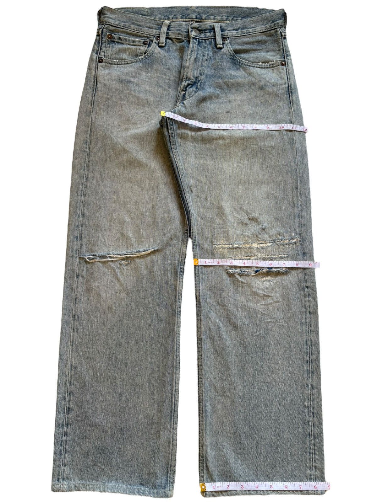 Levi's Vintage 90s Levis 503 Light Wash Distressed Rip Baggy Jeans Size US 31 - 13 Thumbnail