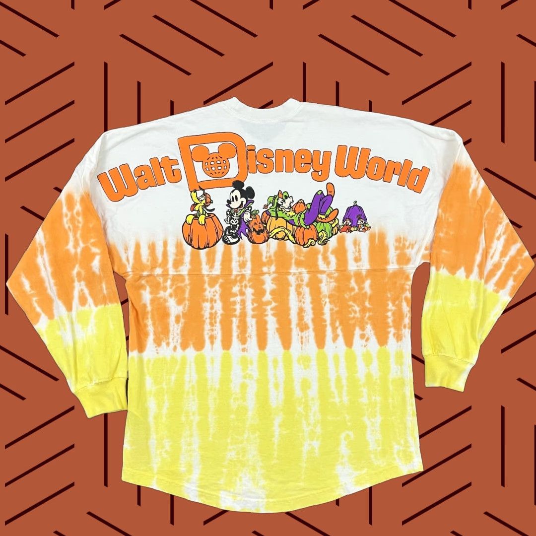 Disney World Spirit Jersey Shirt Adult XS Womens Halloween Candy Corn Tie Dye