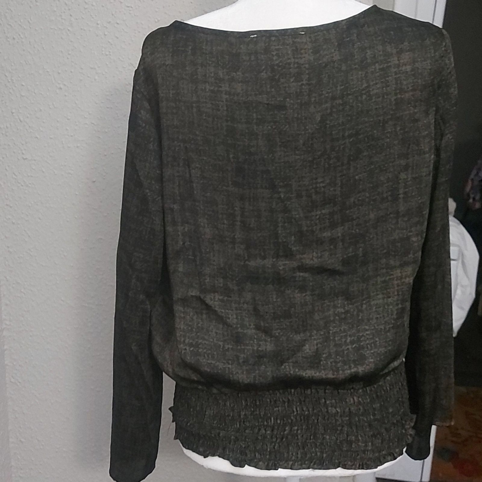 Michael Kors MICHAEL Michael Kors Green Long Sleeve Blouse S Size S / US 4 / IT 40 - 2 Thumbnail