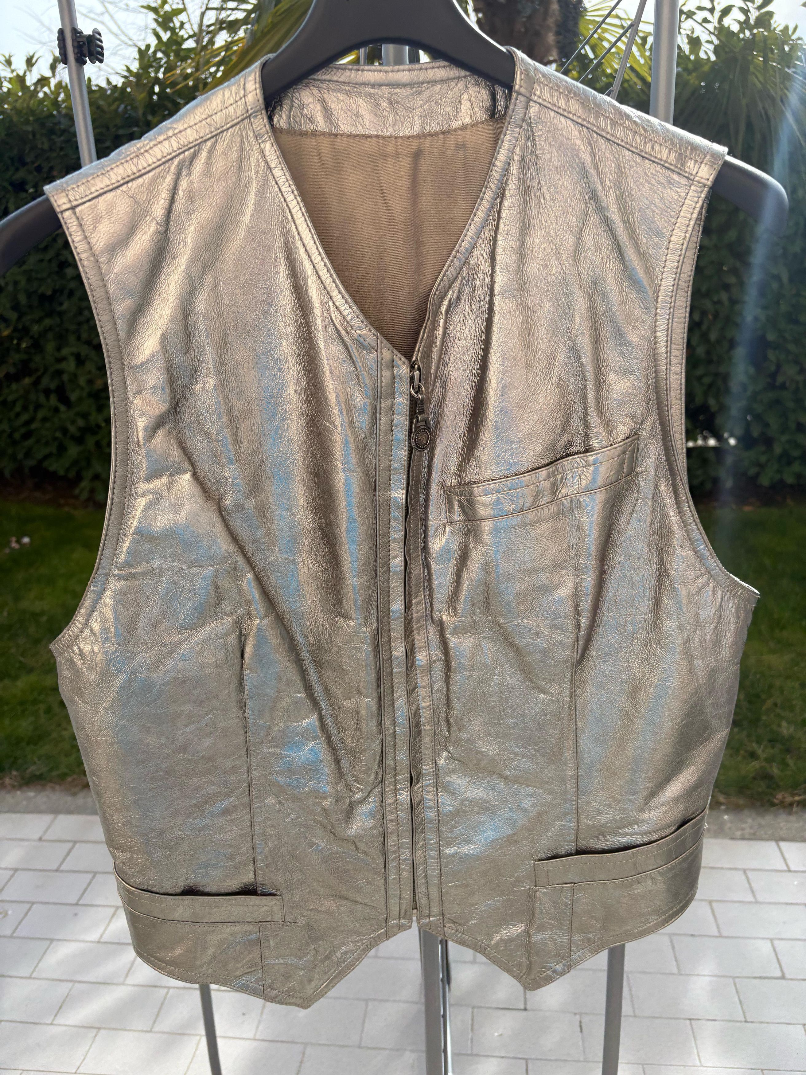 Versace Gianni Versace silver leather vintage vest Size US M / EU 48-50 / 2 - 1 Thumbnail