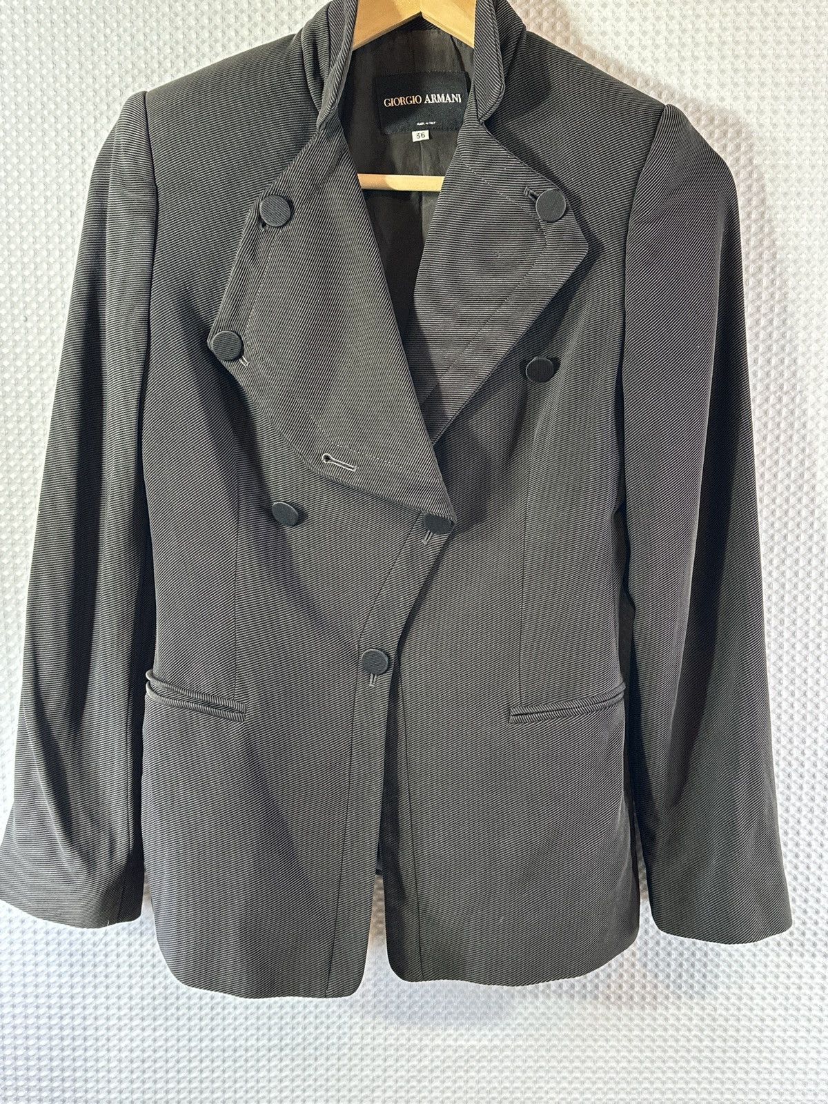 Giorgio Armani Giorgio Armani Vintage Double Breasted Ribbed Blazer Size XS / US 0-2 / IT 36-38 - 1 Thumbnail