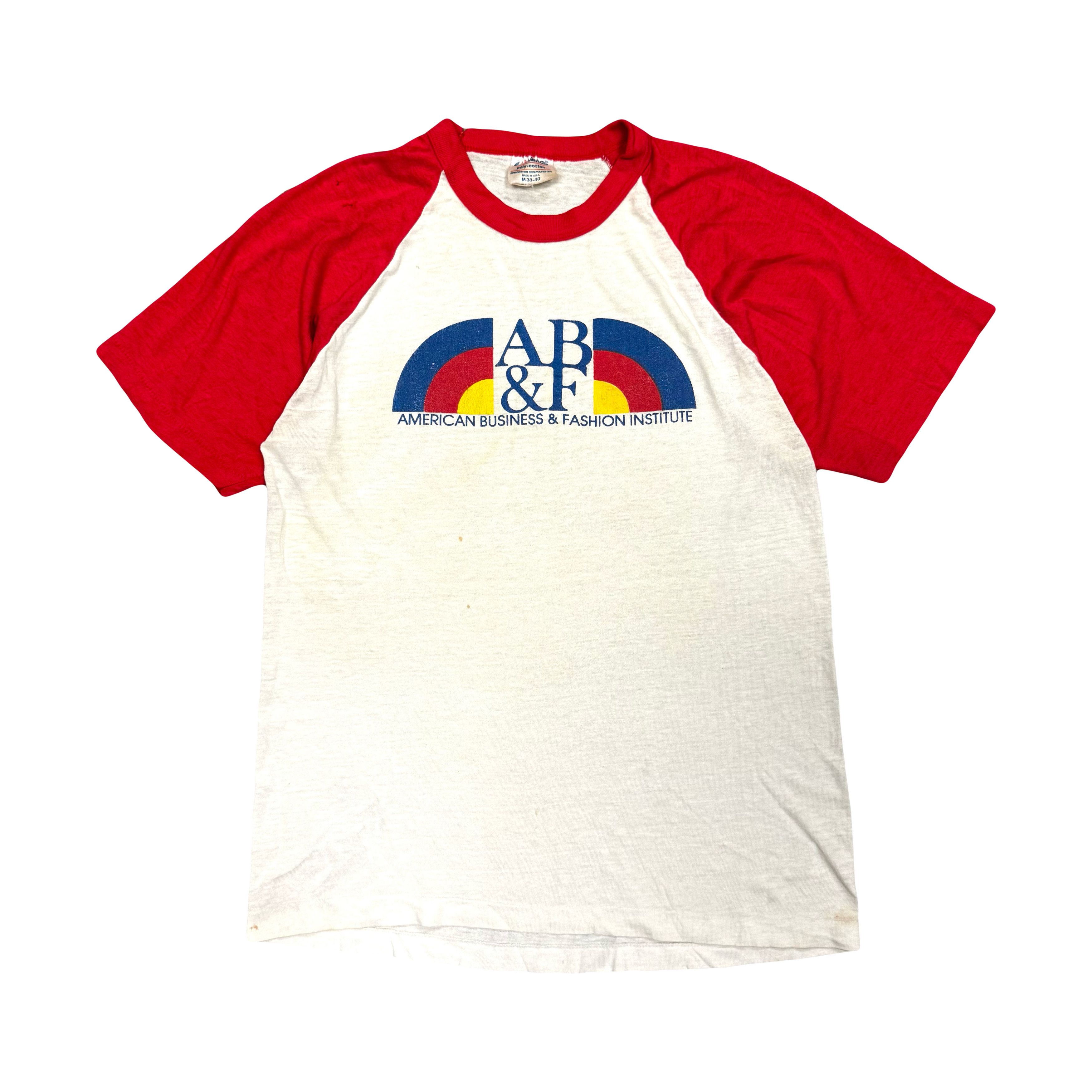 Designer × Vintage VTG 80s American Business & Fashion Institute Ringer T Shirt Size US M / EU 48-50 / 2 - 1 Thumbnail
