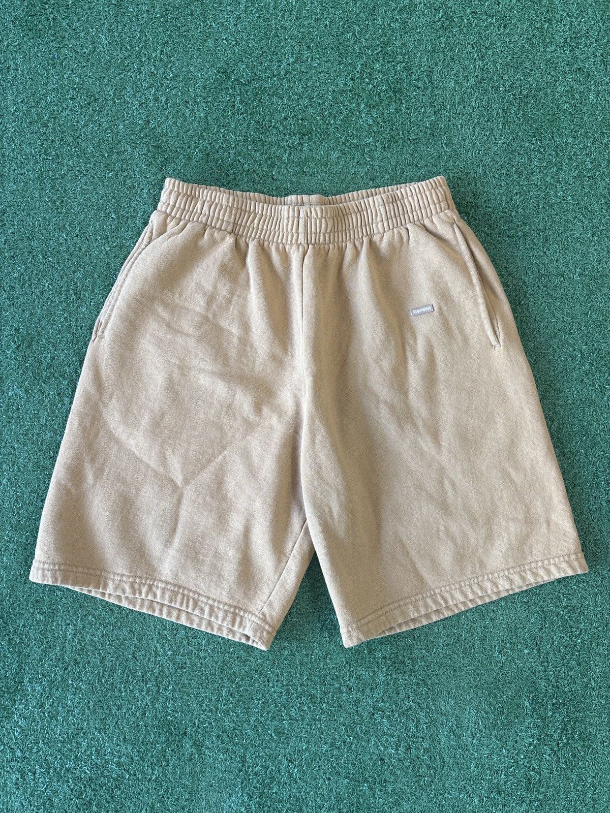 Supreme Supreme Overdyed Small Box Sweatshort Sand | Grailed