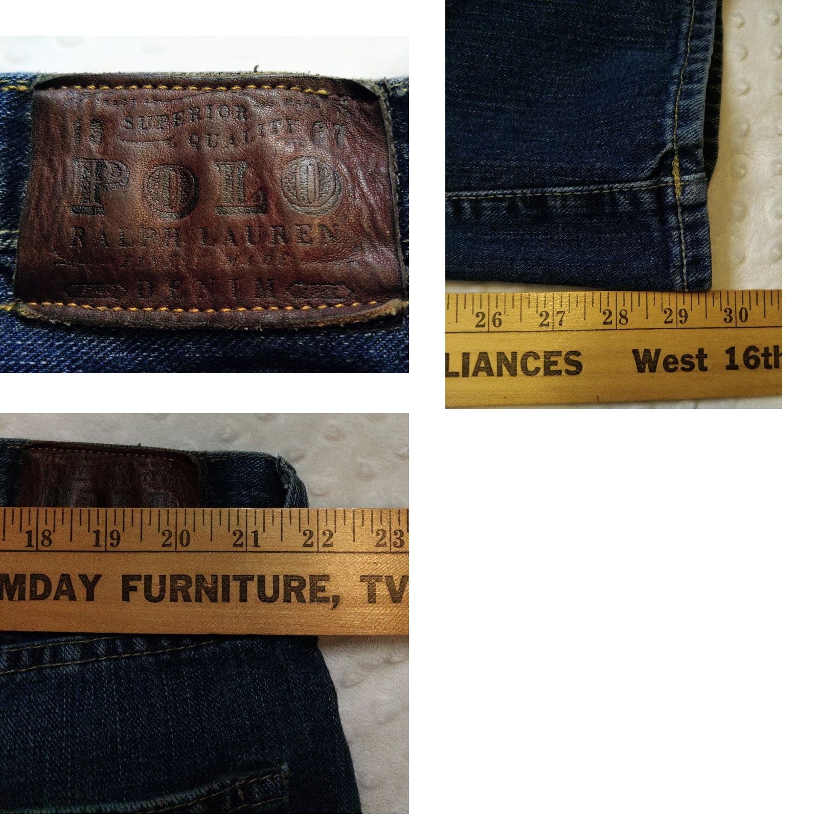 Polo Ralph Lauren VINTAGE Polo Ralph Lauren Jeans Mens 42W x 30L Blue Denim Bootcut Mid Rise 5-Pocket Logo 90s Mens Jeans Size US XL / EU 56 / 4 - 8 Thumbnail