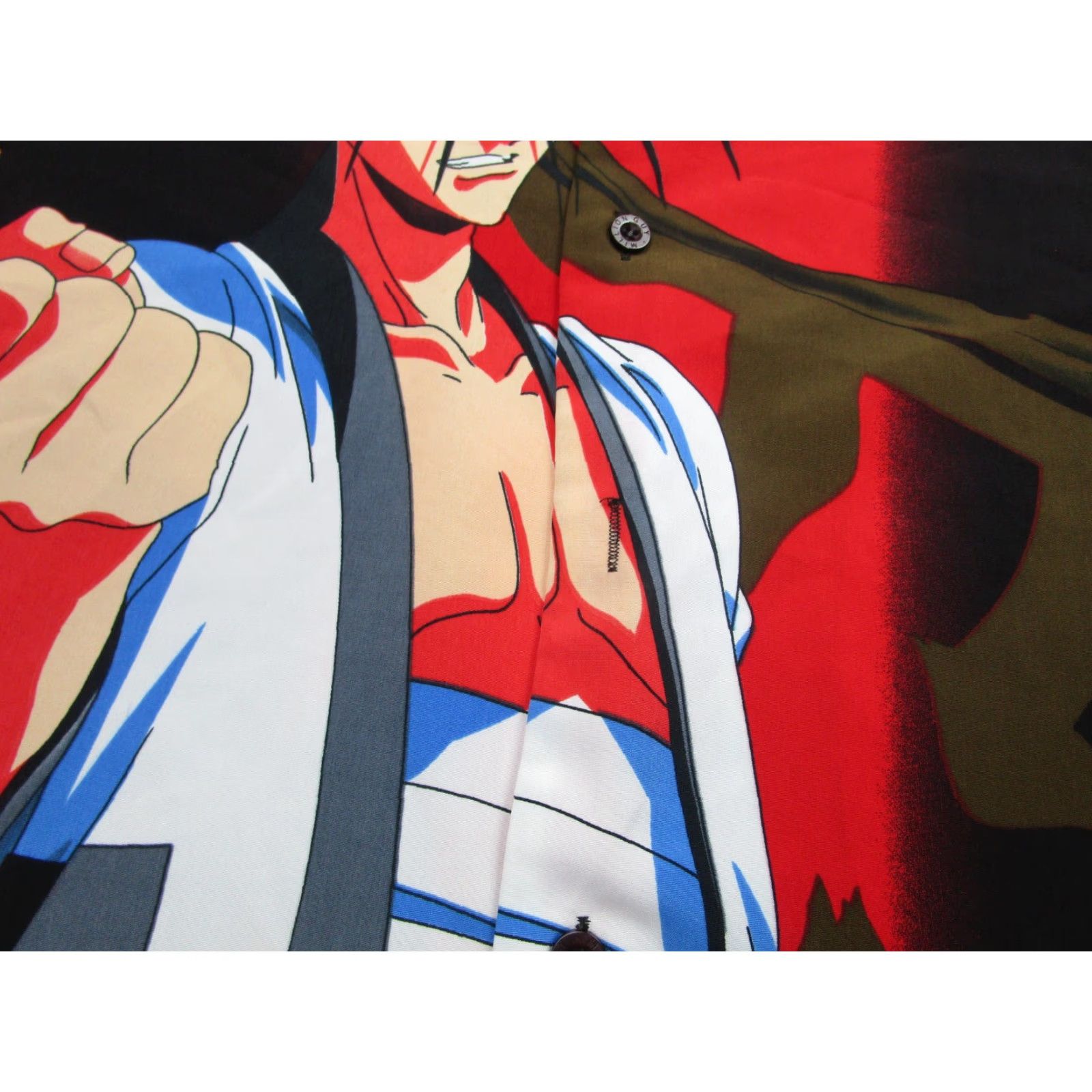 Vintage Million Guy Shirt 2XL Black Red Button Up Allover Print Short Sleeve Mens Anime Graphic Print Cartoon Button-Up Collared Front Back Oversized Size US XXL / EU 58 / 5 - 3 Thumbnail