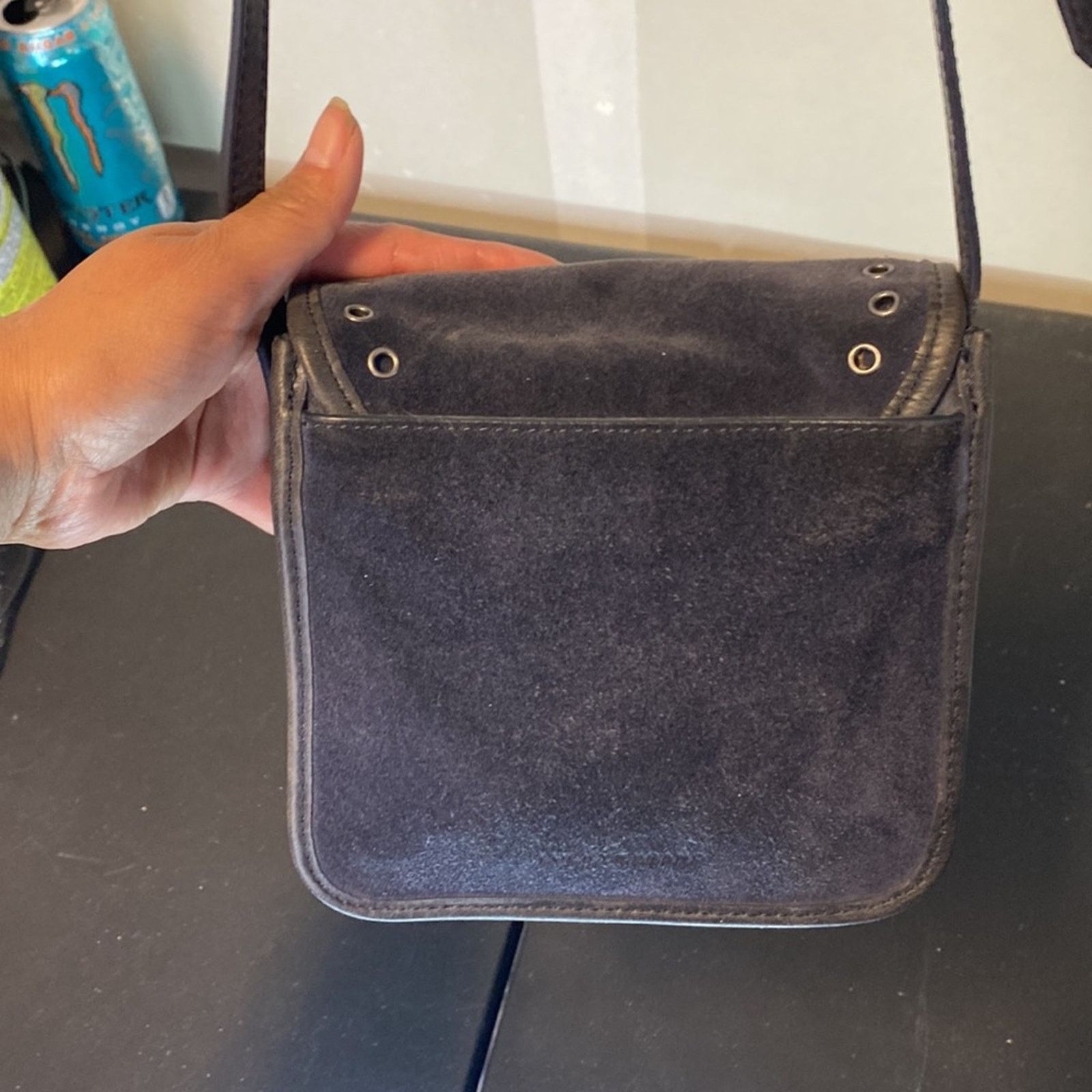 Lucky Brand Lucky Brand rose suede distressed leather crossbody bag Size ONE SIZE - 4 Thumbnail