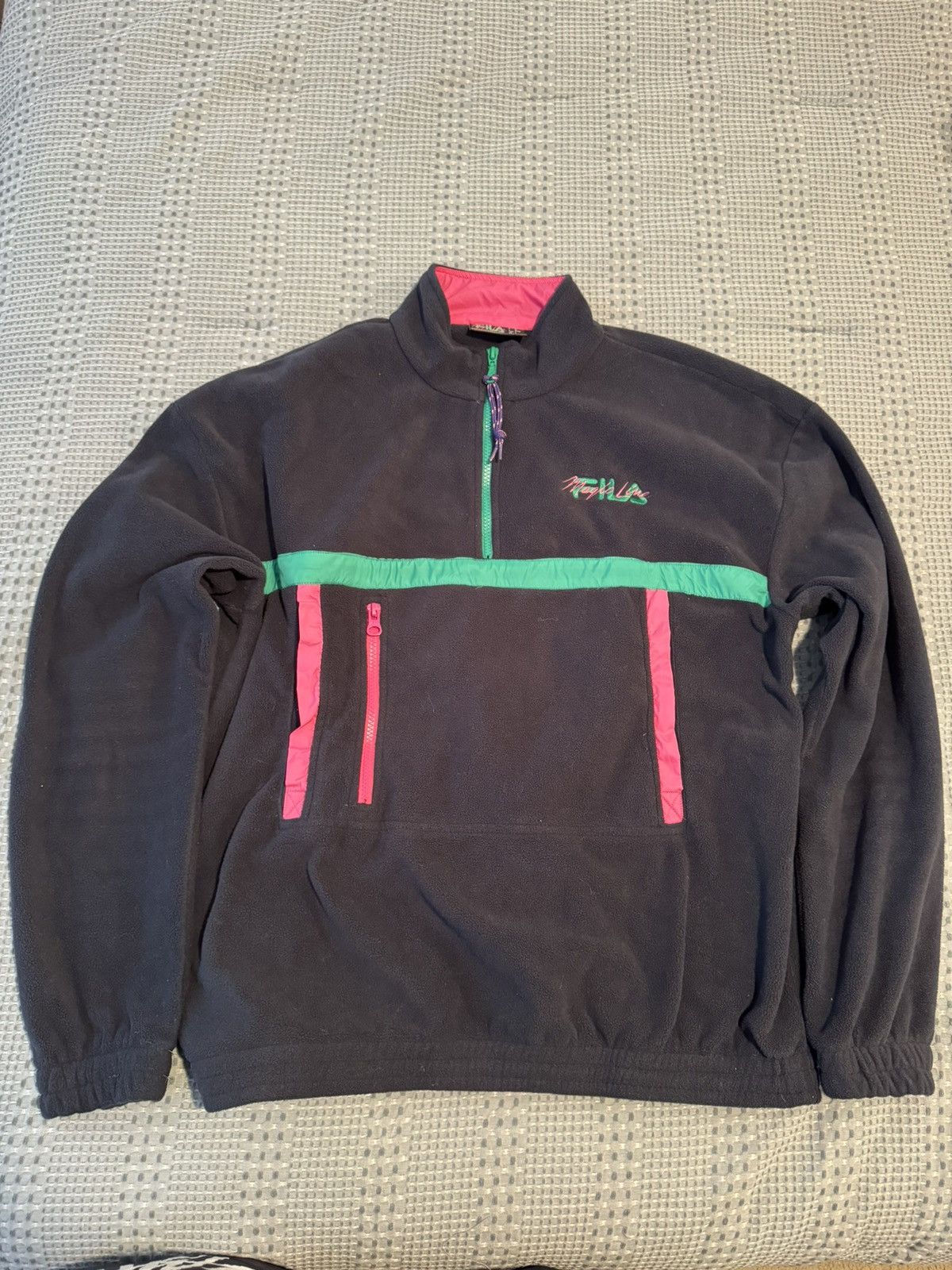 image of Fila Magic Line Fleece Quarter-Zip in Dark Navy, Men's (Size Large)