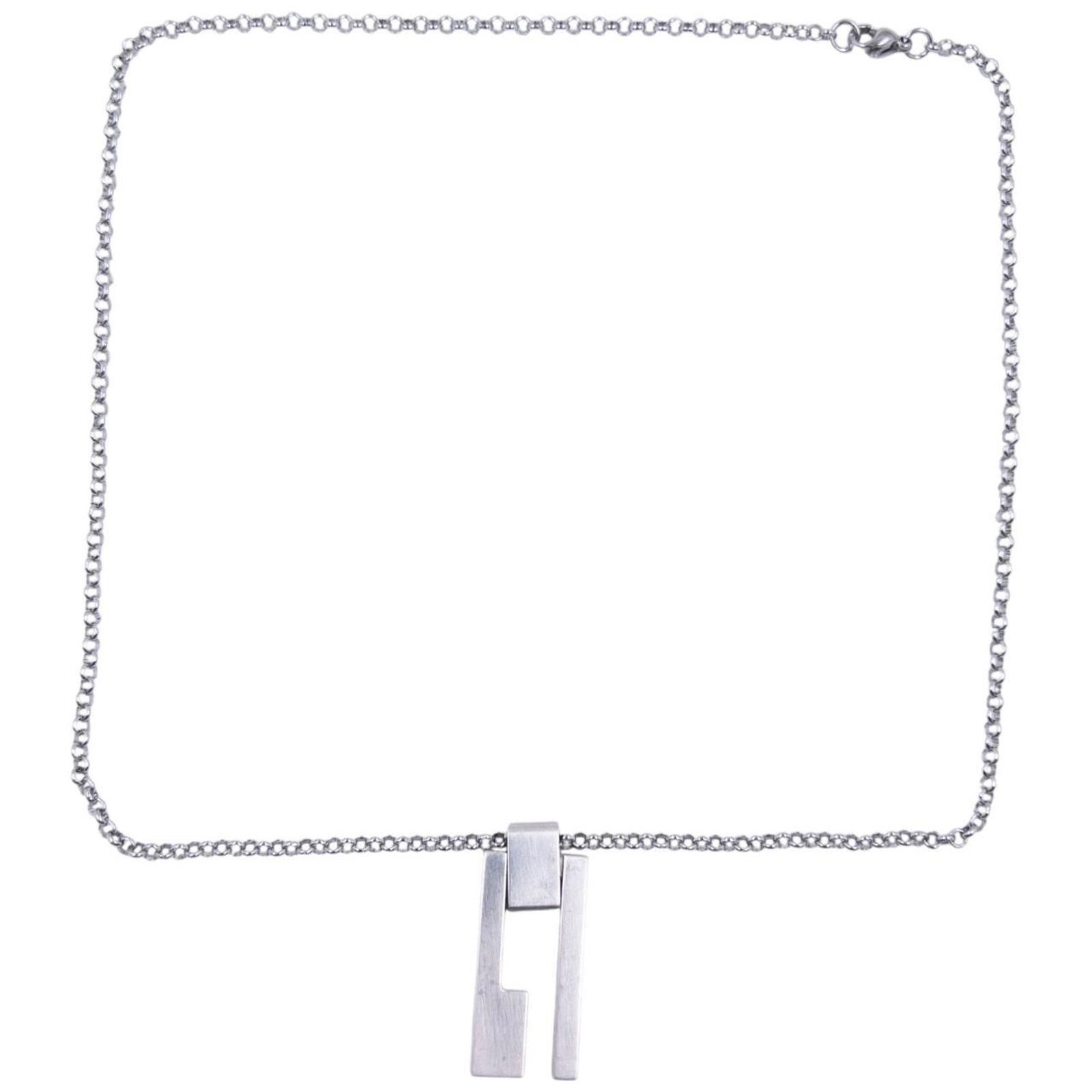 Gucci Vintage Gucci Silver Pendent Necklace Size ONE SIZE - 5 Thumbnail