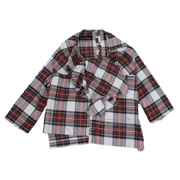 Comme des Garcons Comme Des Garcons White Retro Plaid Folded Top Size S / US 4 / IT 40 - 2 Thumbnail