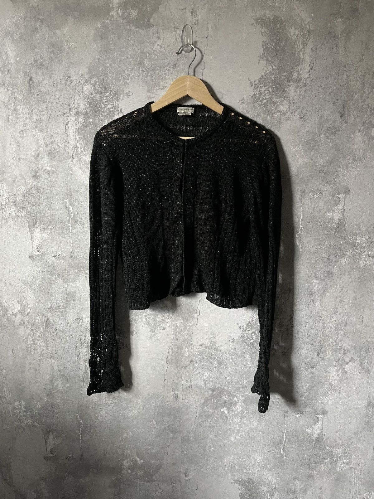 Dries Van Noten Dries Van Noten openwork sweater grey black Size S / US 4 / IT 40 - 1 Thumbnail