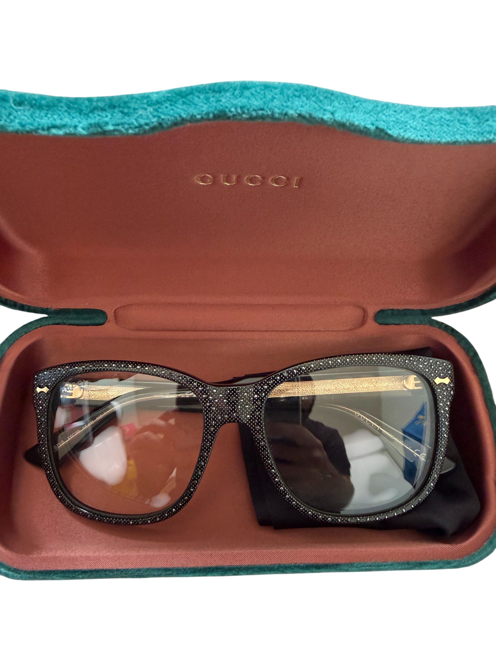 Gucci Gucci Black GG0047S Crystal Embellished Square Sunglasses Size ONE SIZE - 3 Thumbnail
