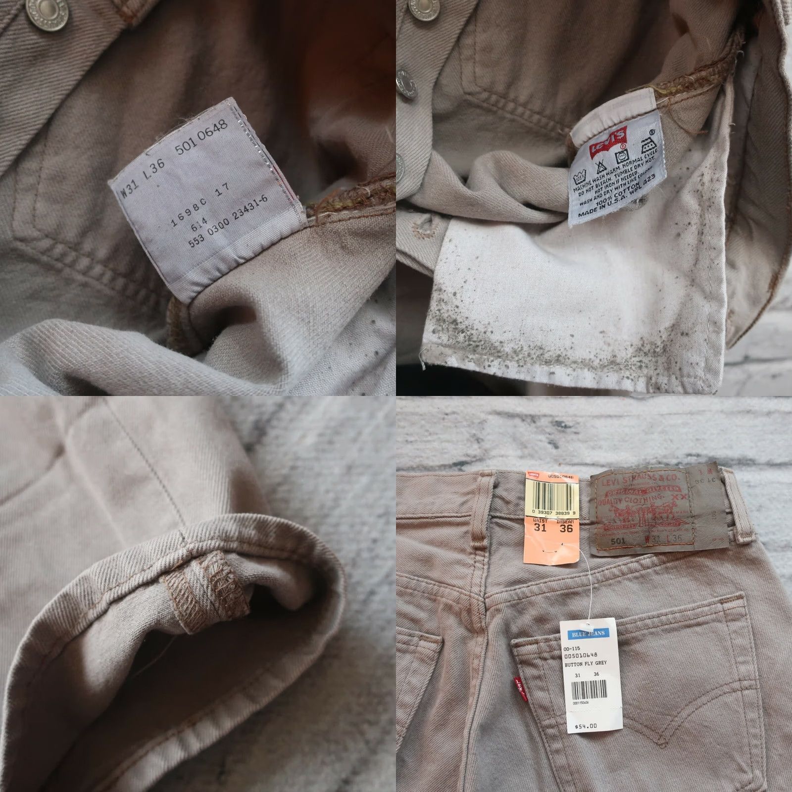 Levi's VINTAGE Levi's 501 Denim Jeans Men 30x35 Overdye Grey Jeans 80s 90s Size US 30 / EU 46 - 8 Thumbnail