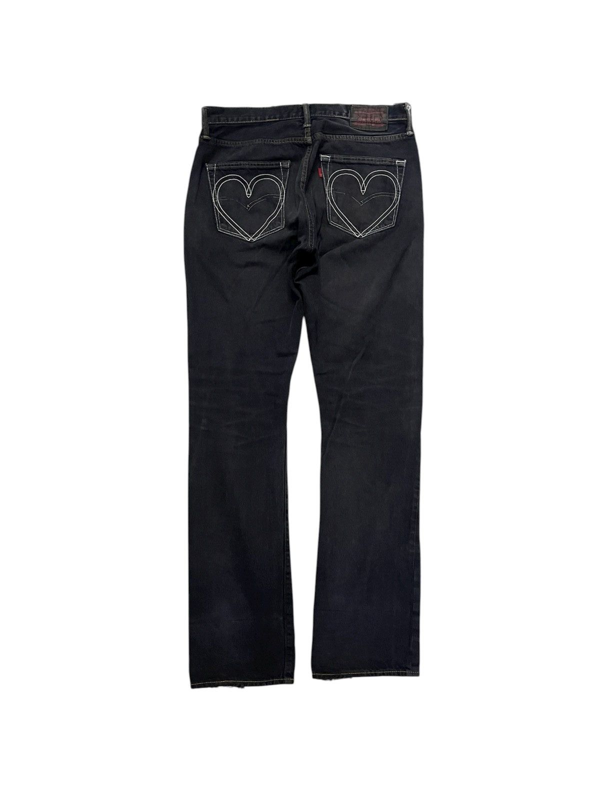 Levi's 2000s LEVIS X BASICKS DENIM BLACK JEANS DISTRESSED Size US 32 / EU 48 - 3 Thumbnail
