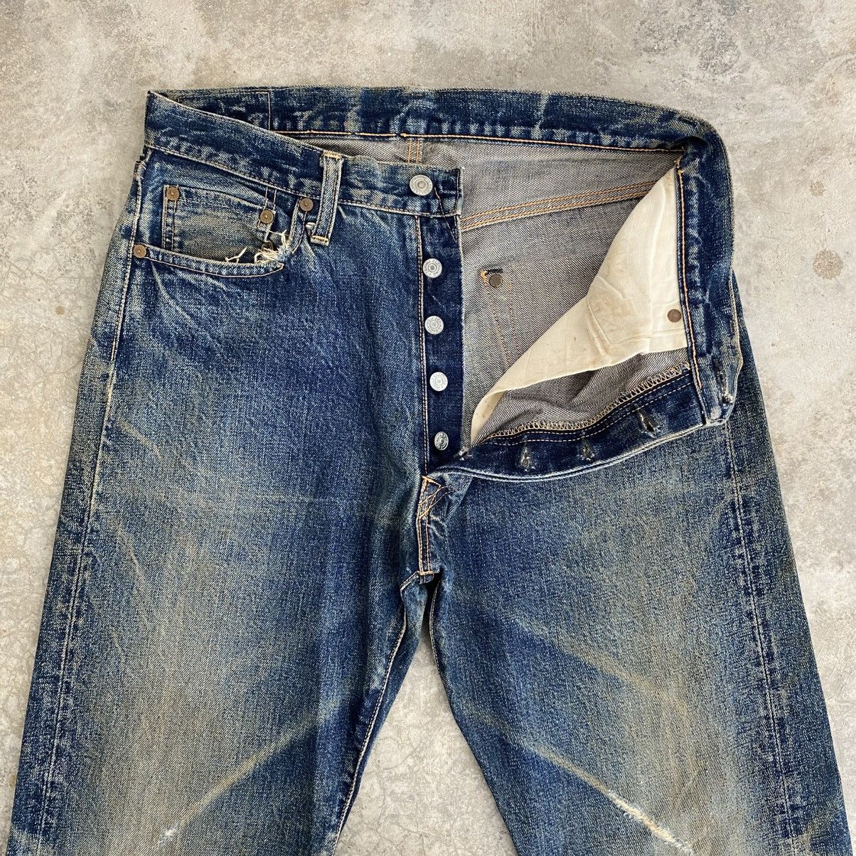 Denime Vintage Denime Japan Faded Blue Distressed Selvedge Jeans Size US 31 - 12 Thumbnail