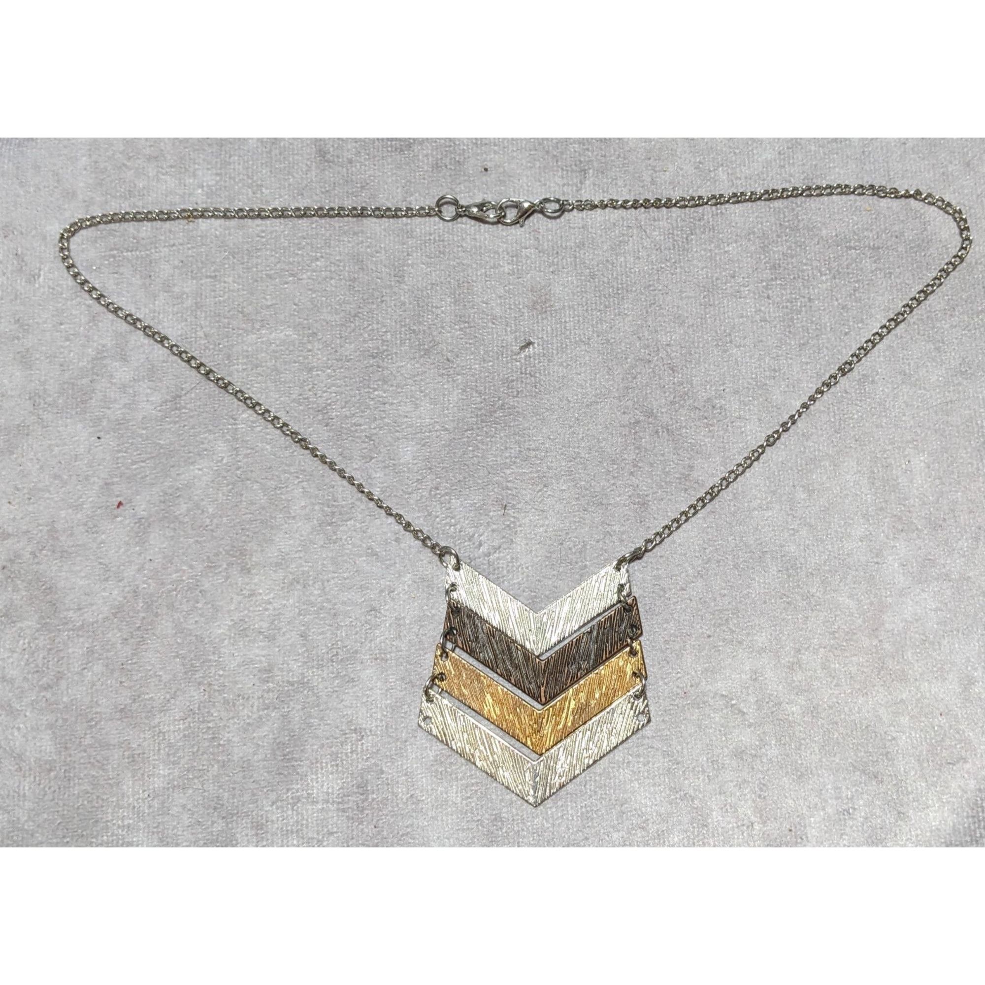 Other Metallic Chevon Necklace Size ONE SIZE - 6 Thumbnail